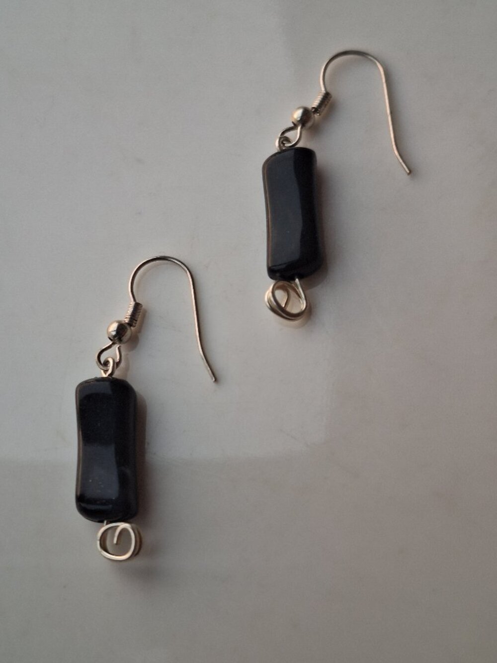 Black Bead Earrings Boho Vamp Goth Goddess